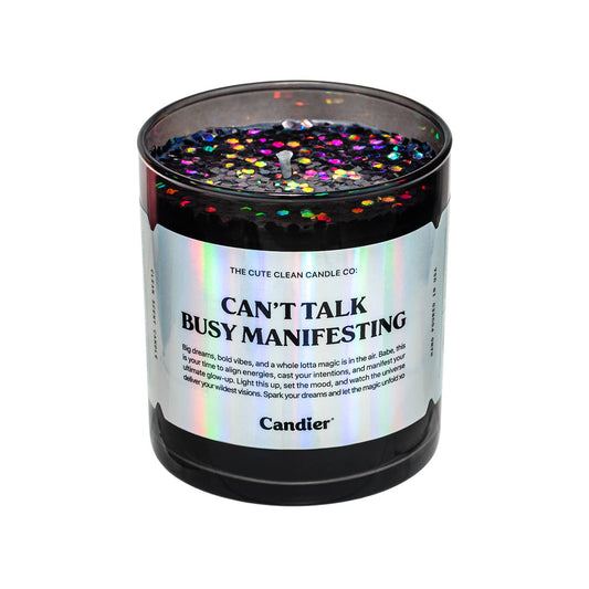 Can't Talk Busy Manifesting Hand Poured Jar/Filled Candle