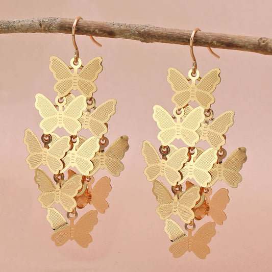 Earrings - Butterfly Flurry (Gold Colored)