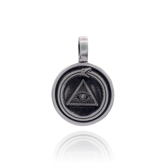 Nirvana Talisman Pendant - All Seeing Eye Circle: Pewter