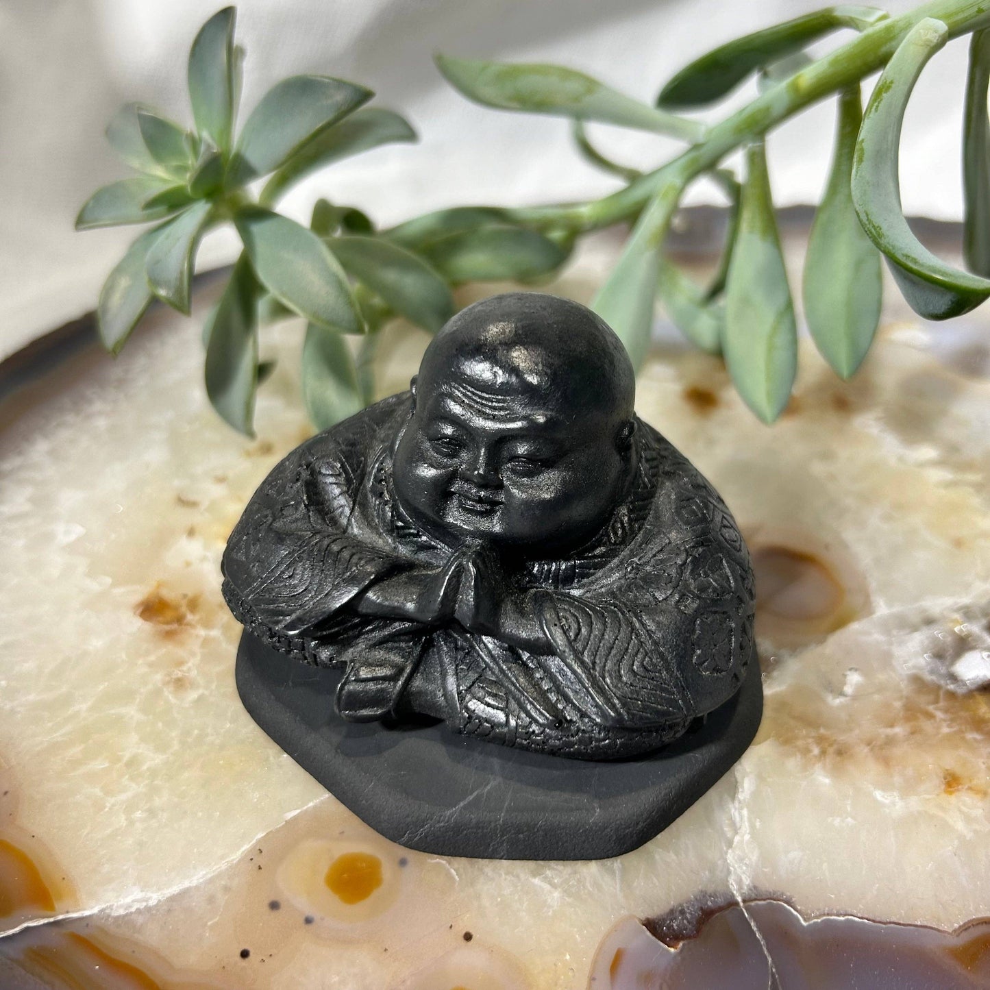 Shungite Figurine Chinese Buddha