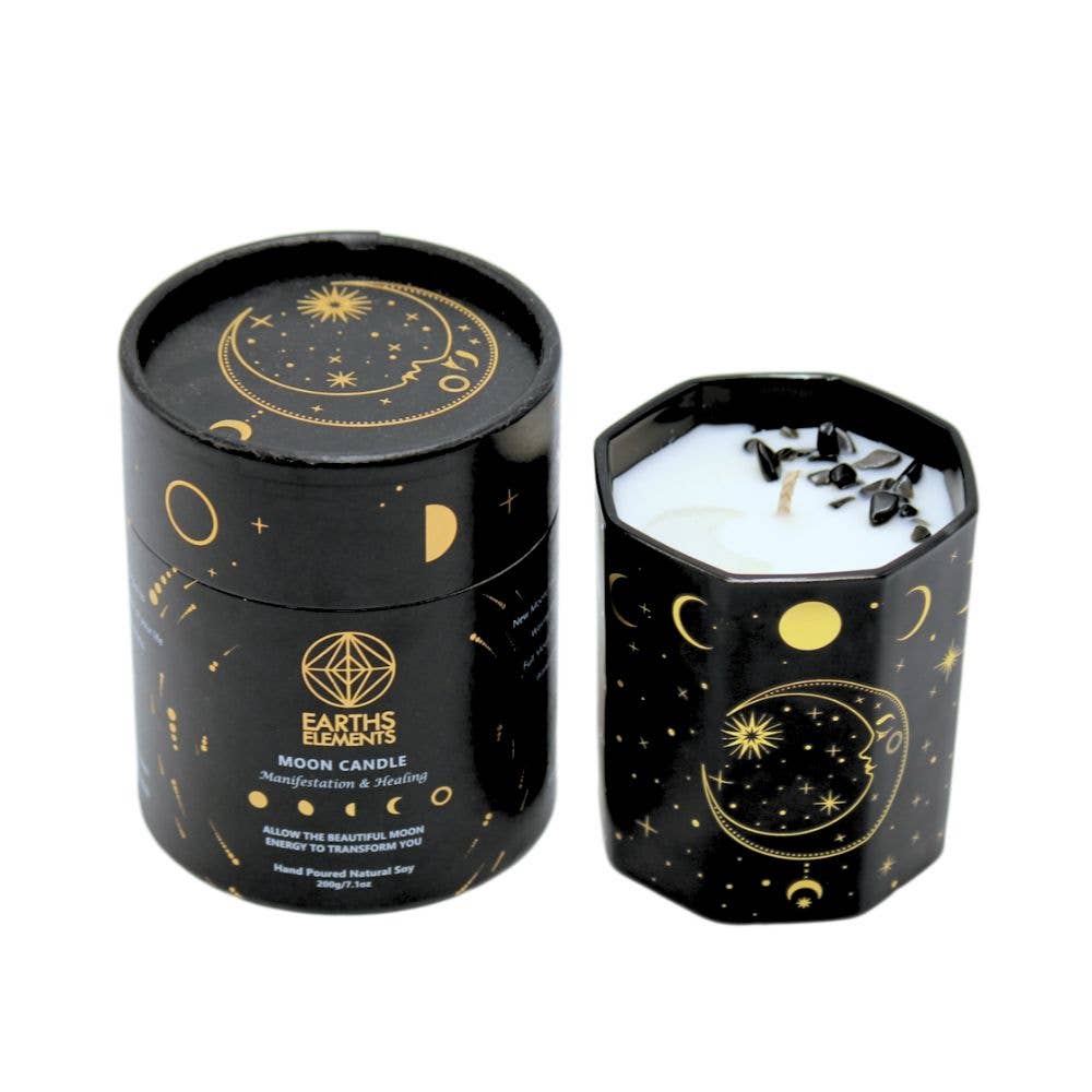 Crystal Candle - Moon Phase in Black Box