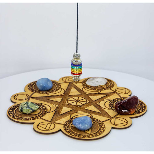 Pendulum 18 - Metal Layered Rings - 7 Chakra Silver