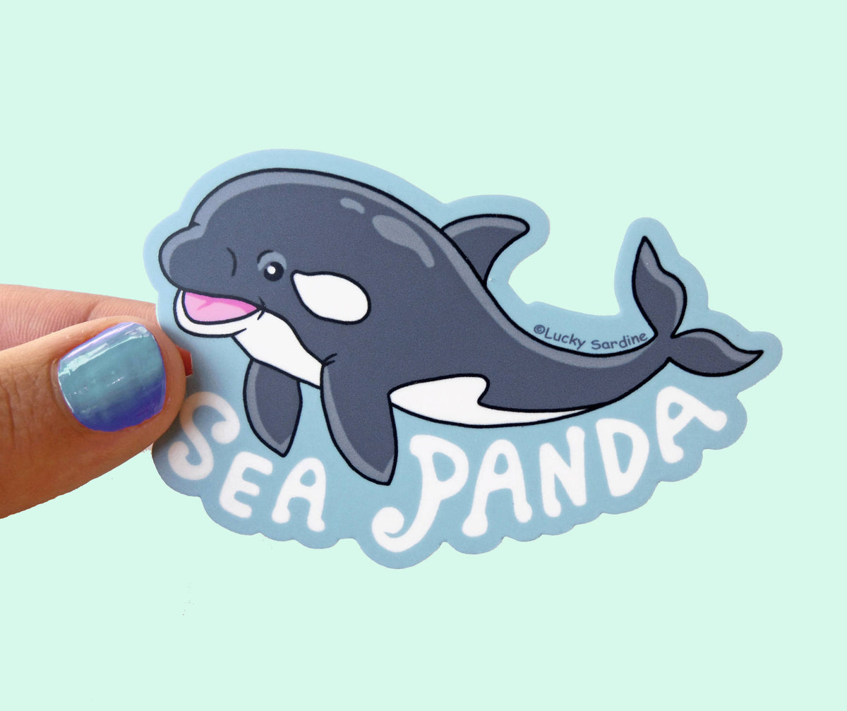 LS - Sea Panda Killer Whale, Orca Love, Ocean Sea Vinyl Sticker