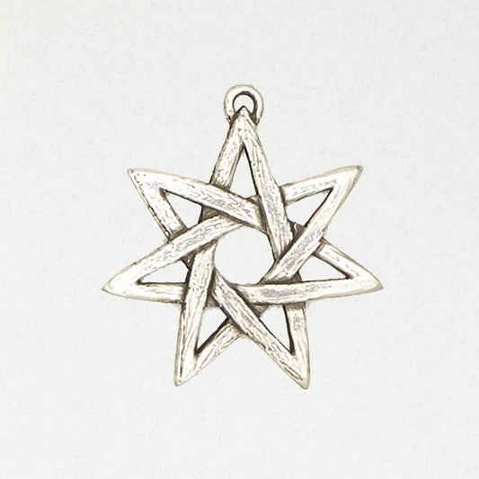 Wicca Pewter Pendant - Seven Pointed Star