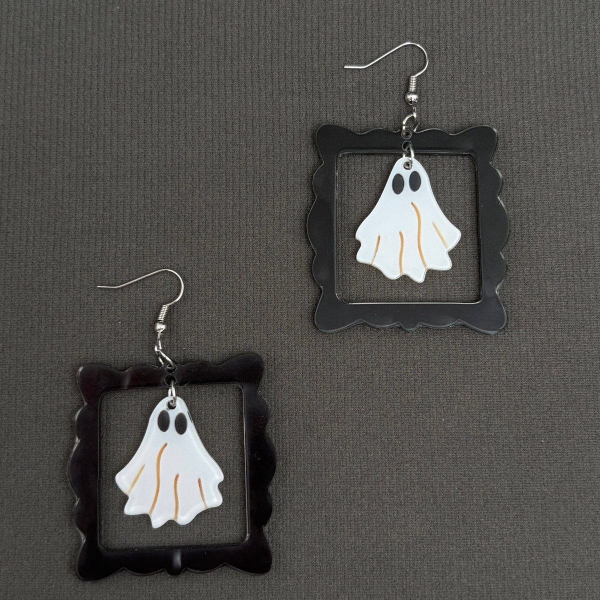 Halloween Ghost Acrylic Frame Dangle Earrings