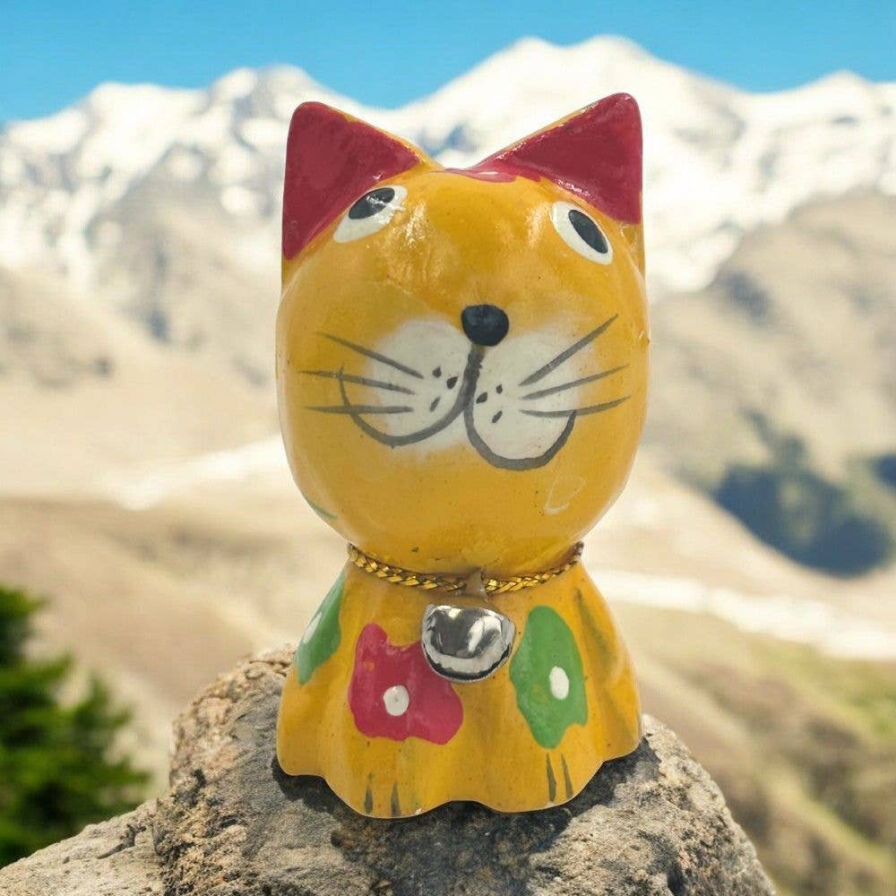 Wood Cat Figurines
