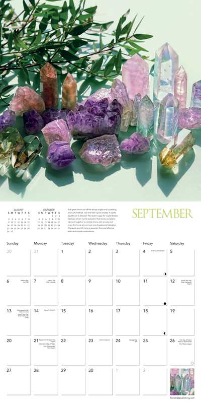 Healing Crystals Wall Calendar 2026