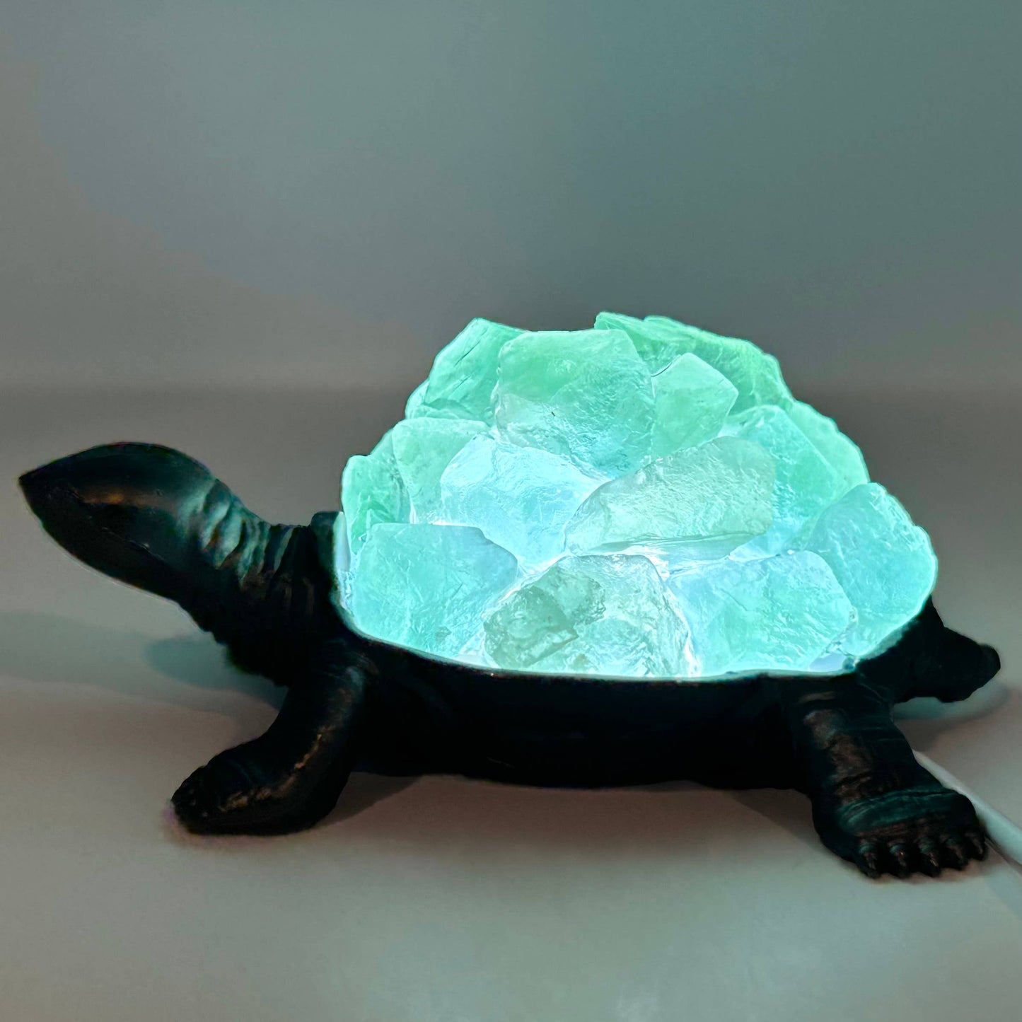 Turtle Gemstone Night Light : 4 Amethyst & 2 Fluorite