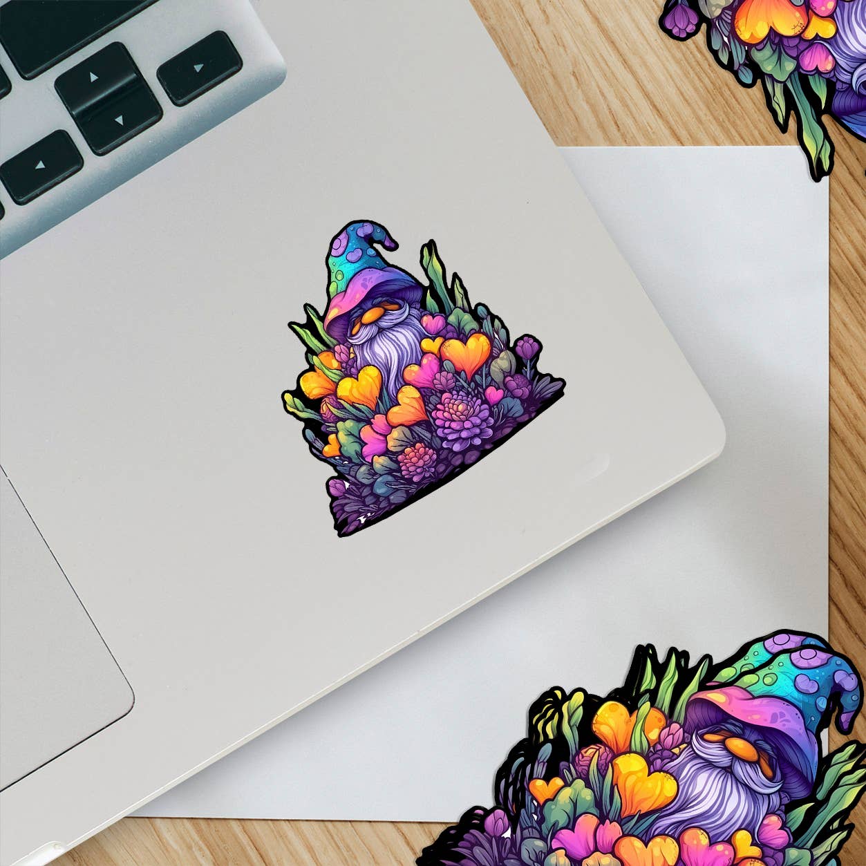 Stickers OZ - Colorful Gnome in the Flowers