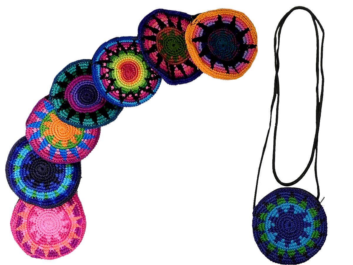 Round Crochet Pouch Crossbody Bag