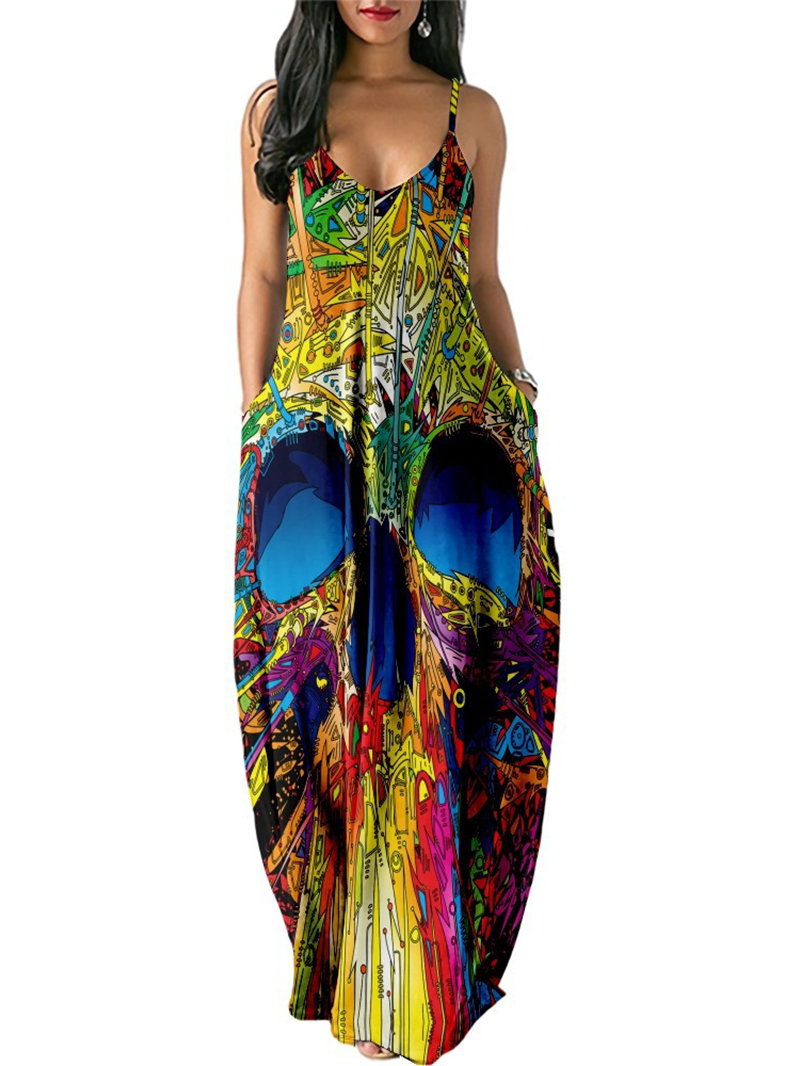 Skull Print Dress: XL