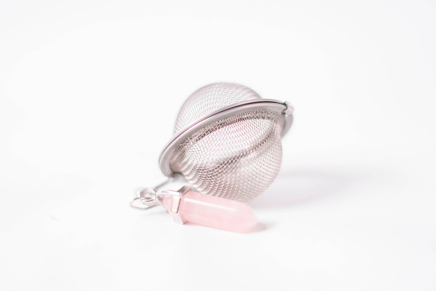 Crystal Tea Strainer- Rose Quartz
