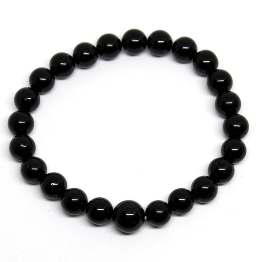 Black Obsidian  Beaded Bracelet - Wrist Mala 8mm