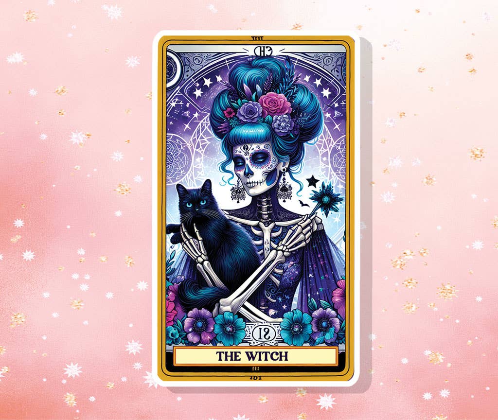 Sticker - LL - The Witch Tarot Candy Skull
