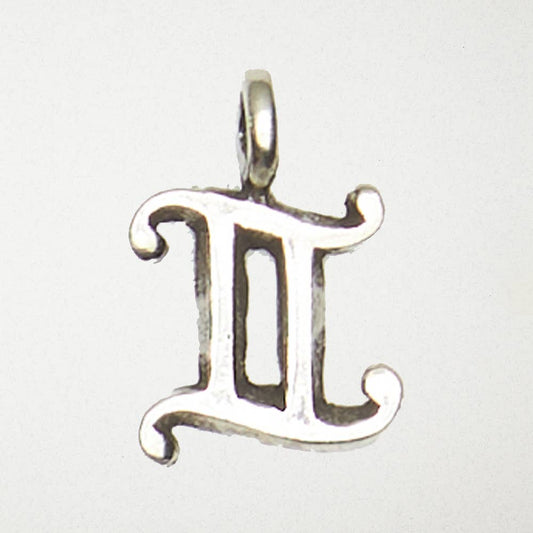Zodiac Pewter Pendant Necklace - Gemini: Pewter