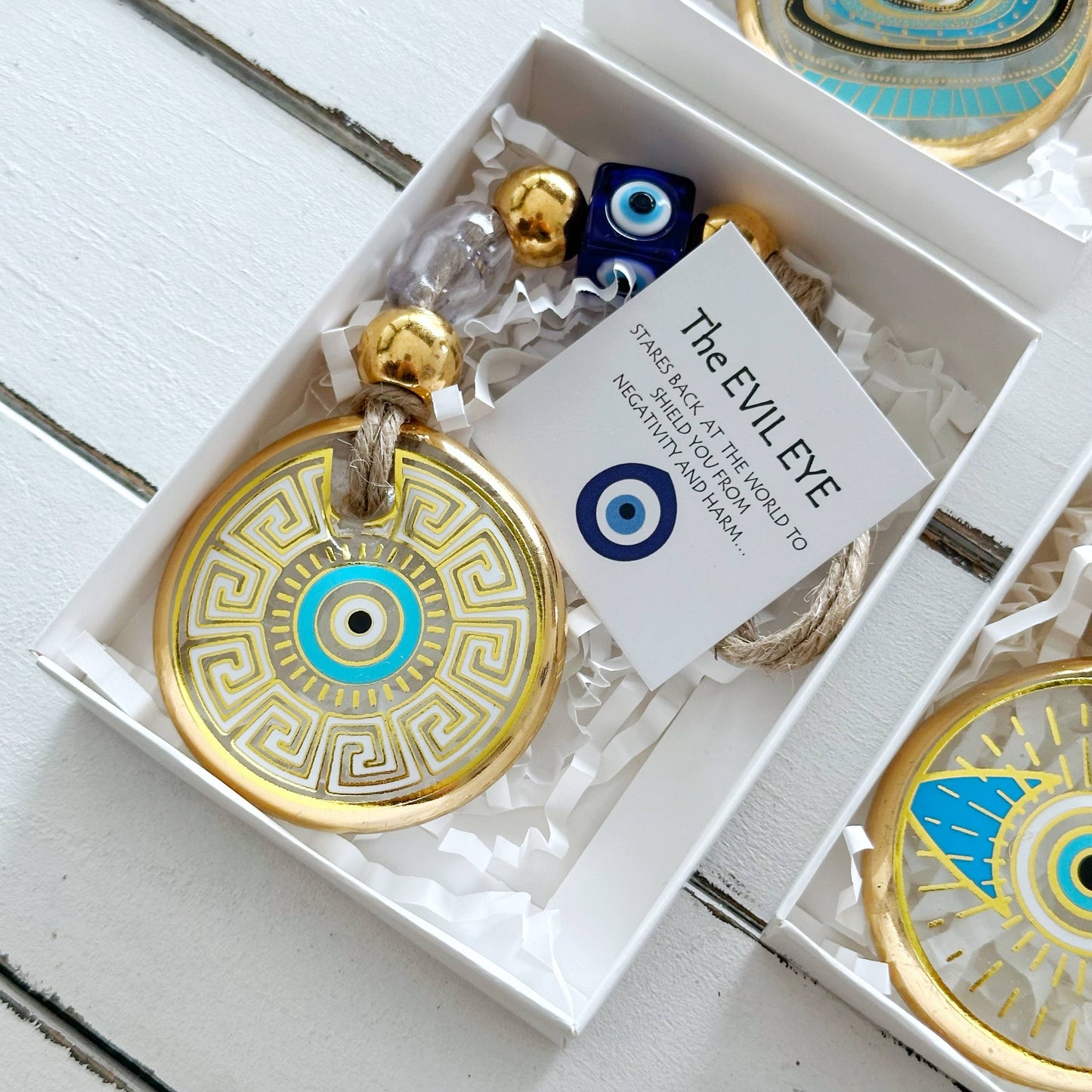 Evil Eye Wall Hanging, Gold Evil Eye Wall Decor, Protection: Style 1