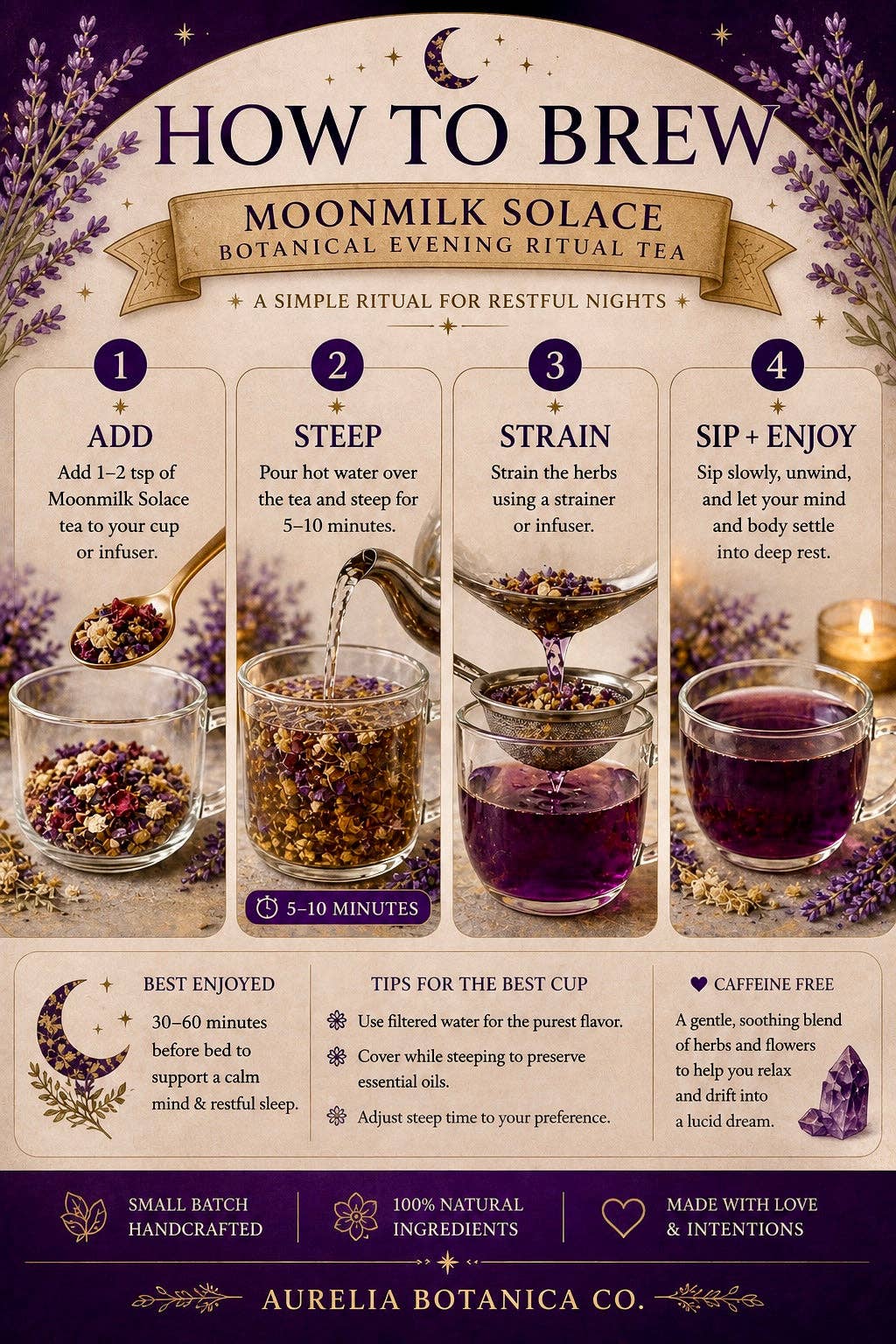 Moonmilk Solace Ritual Tea | Blue Lotus & Damiana | Nighttime Euphoria: Apothecary Jar