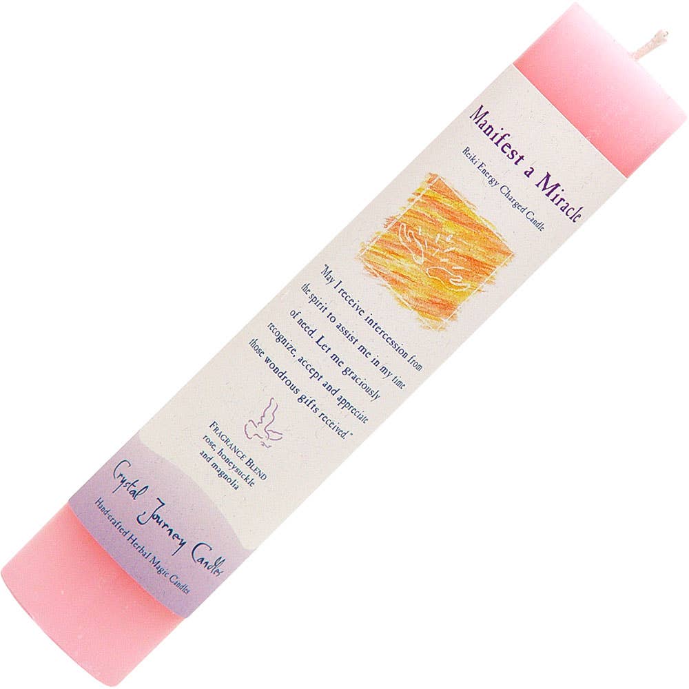 Reiki Herbal Pillar Candle Manifest A Miracle