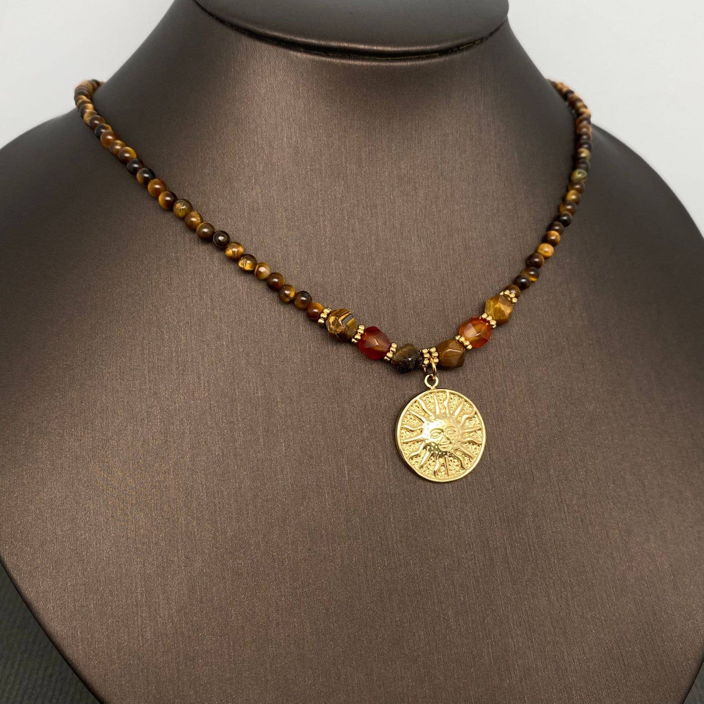 Sun Tiger's Eye Stone Necklace