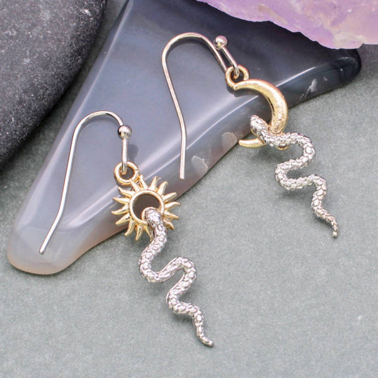 Earrings - Celestial Serpent Sun & Moon