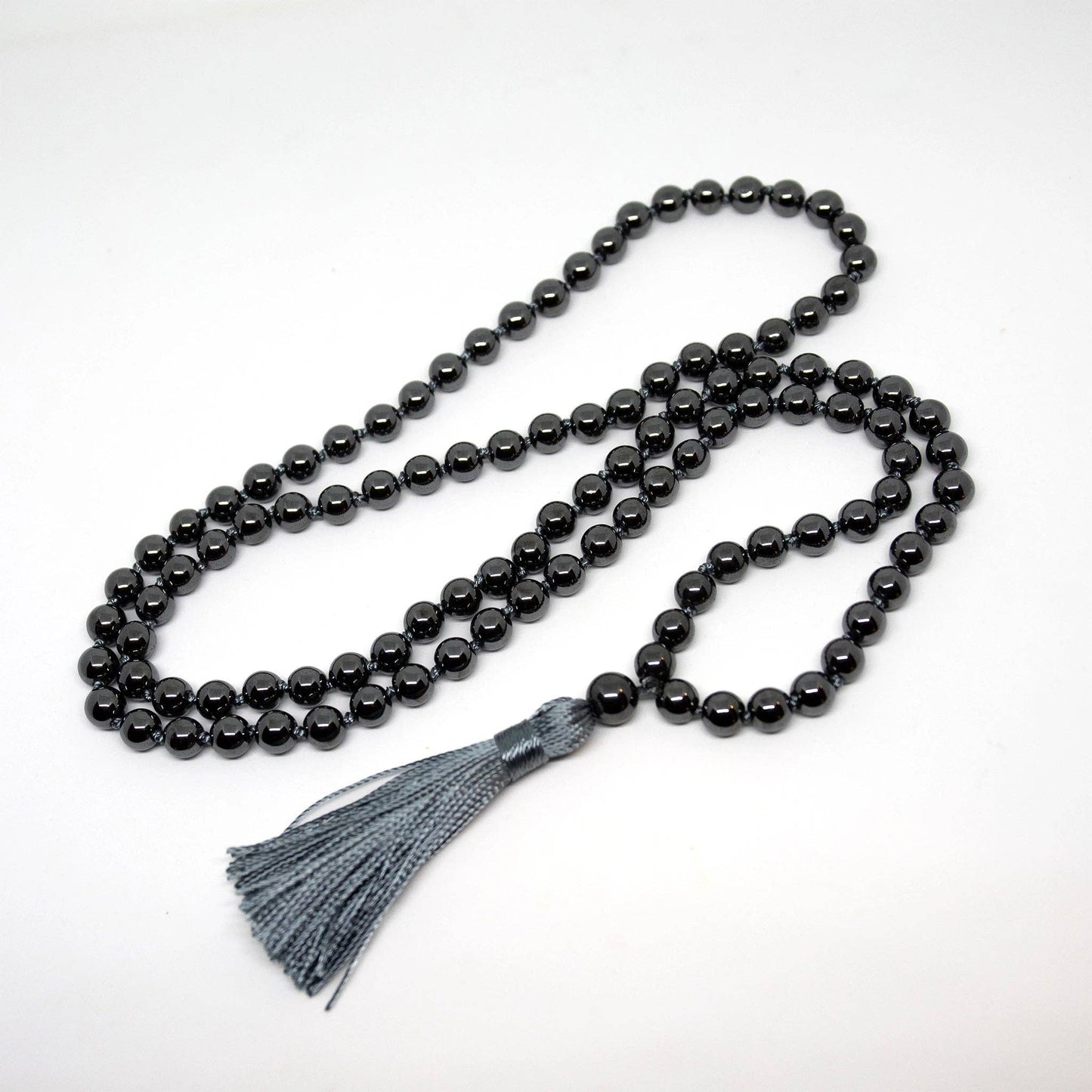 Mala - Hematite Knotted 108 Beads - 8mm