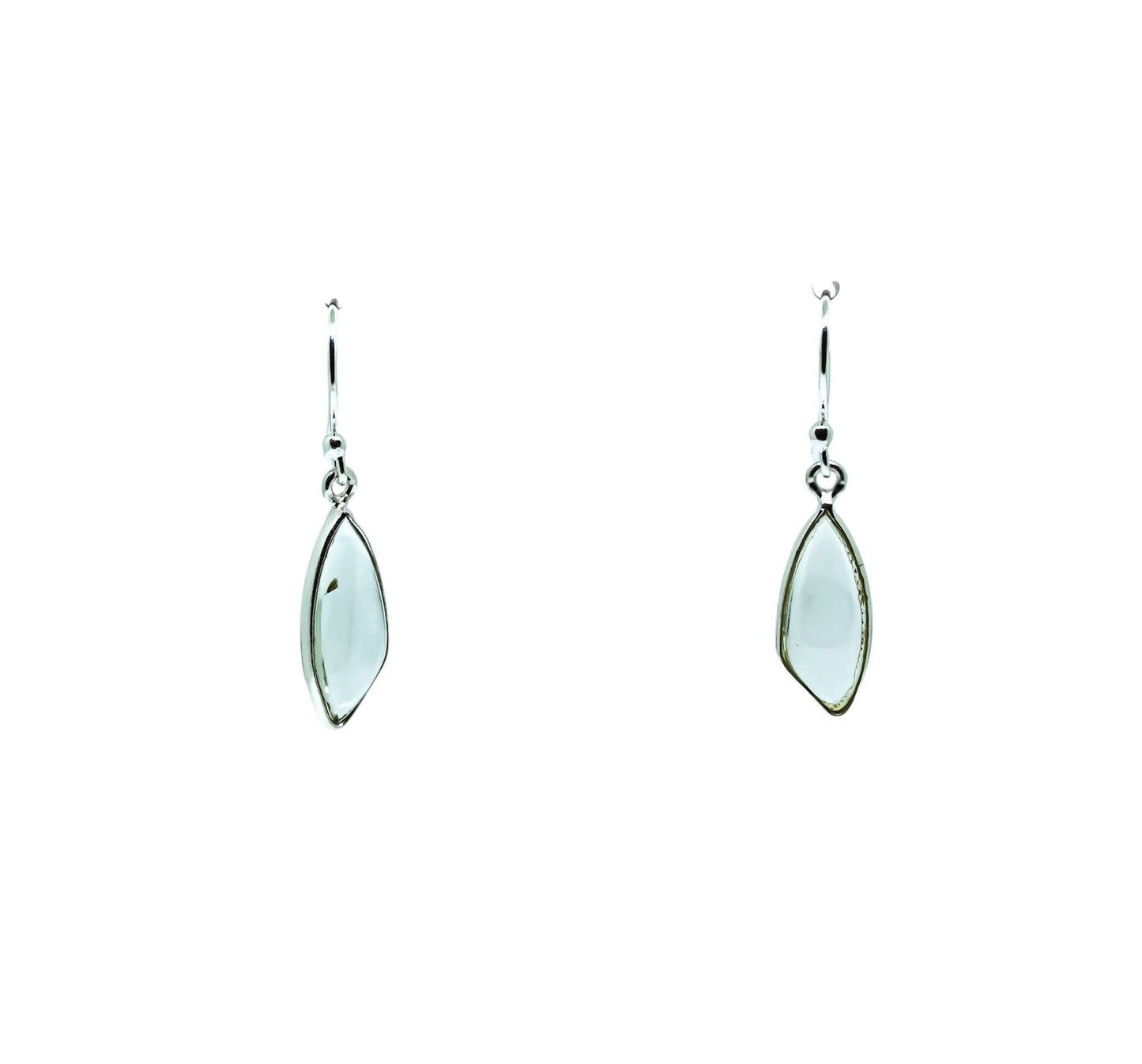 Green Amethyst Abstract Dangling Earrings Sterling Silver
