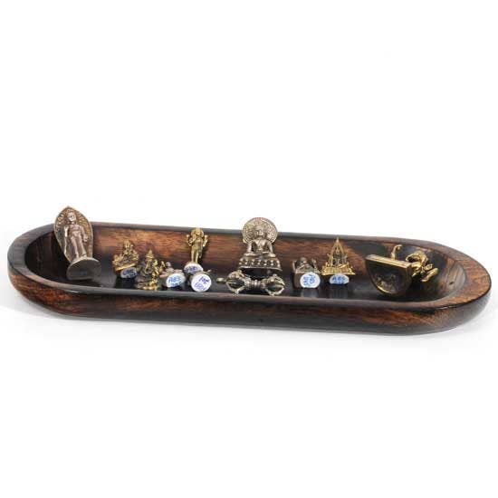 Handmade Mango Wood Incense Tray – 12" Oval