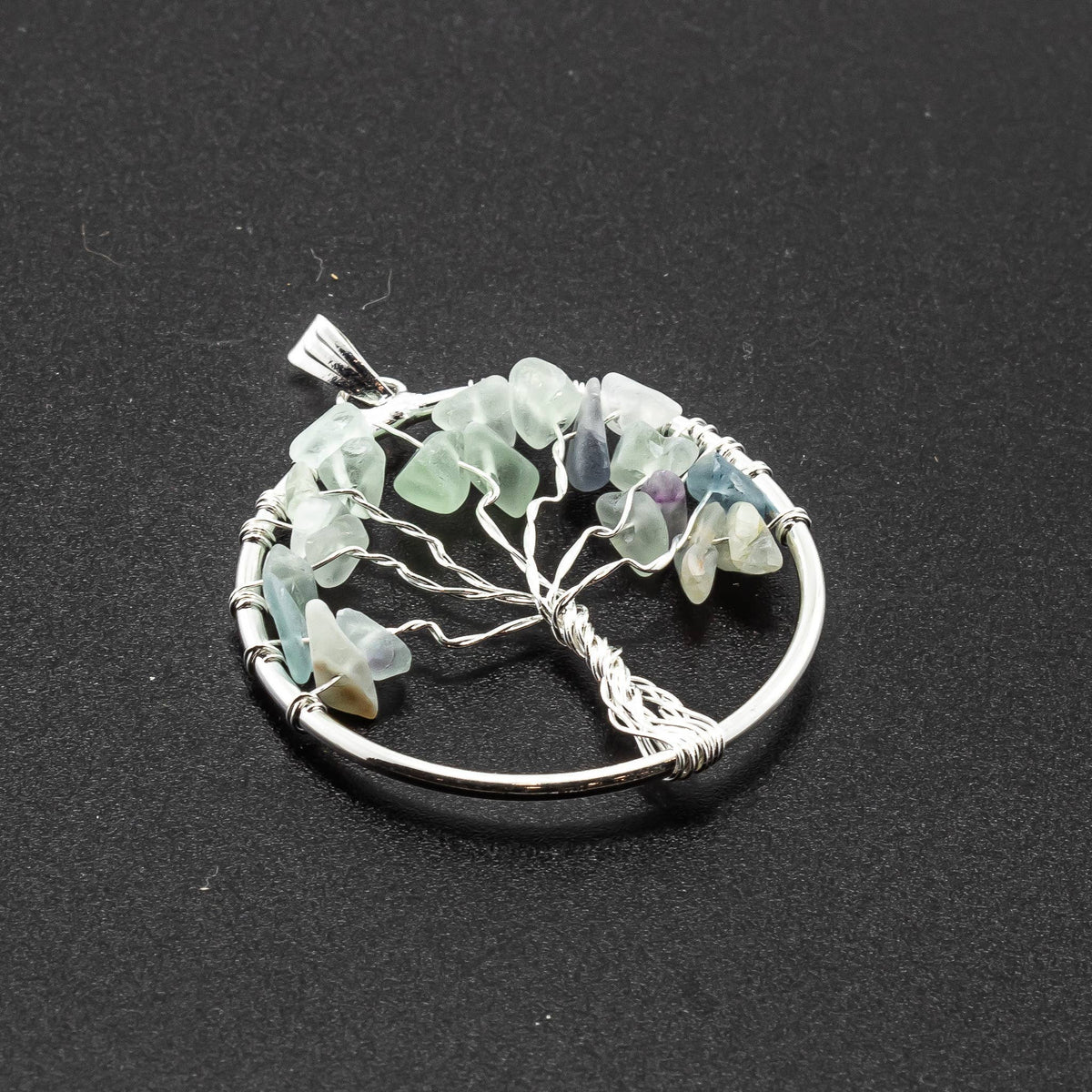 Tree of Life Gemstone Pendant Necklaces: Green Aventurine