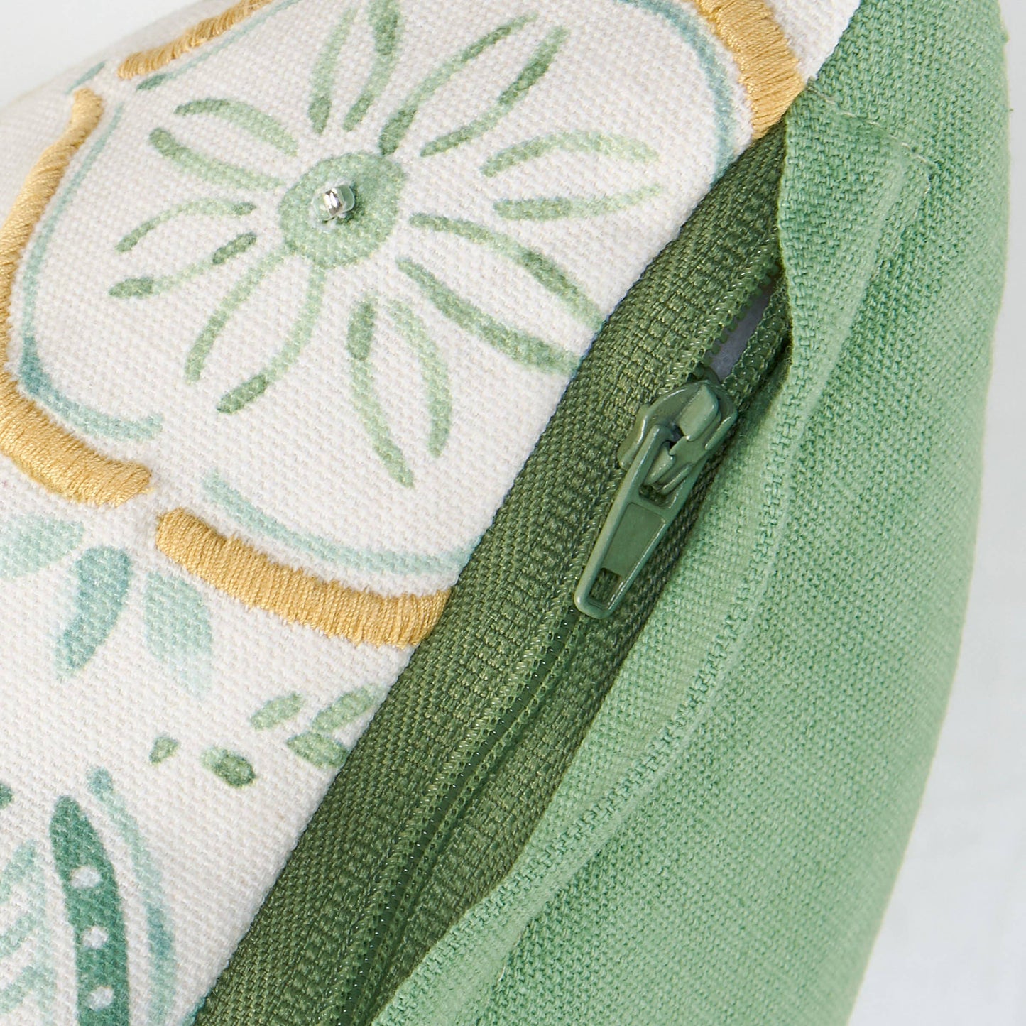 Green Beaded Pillow