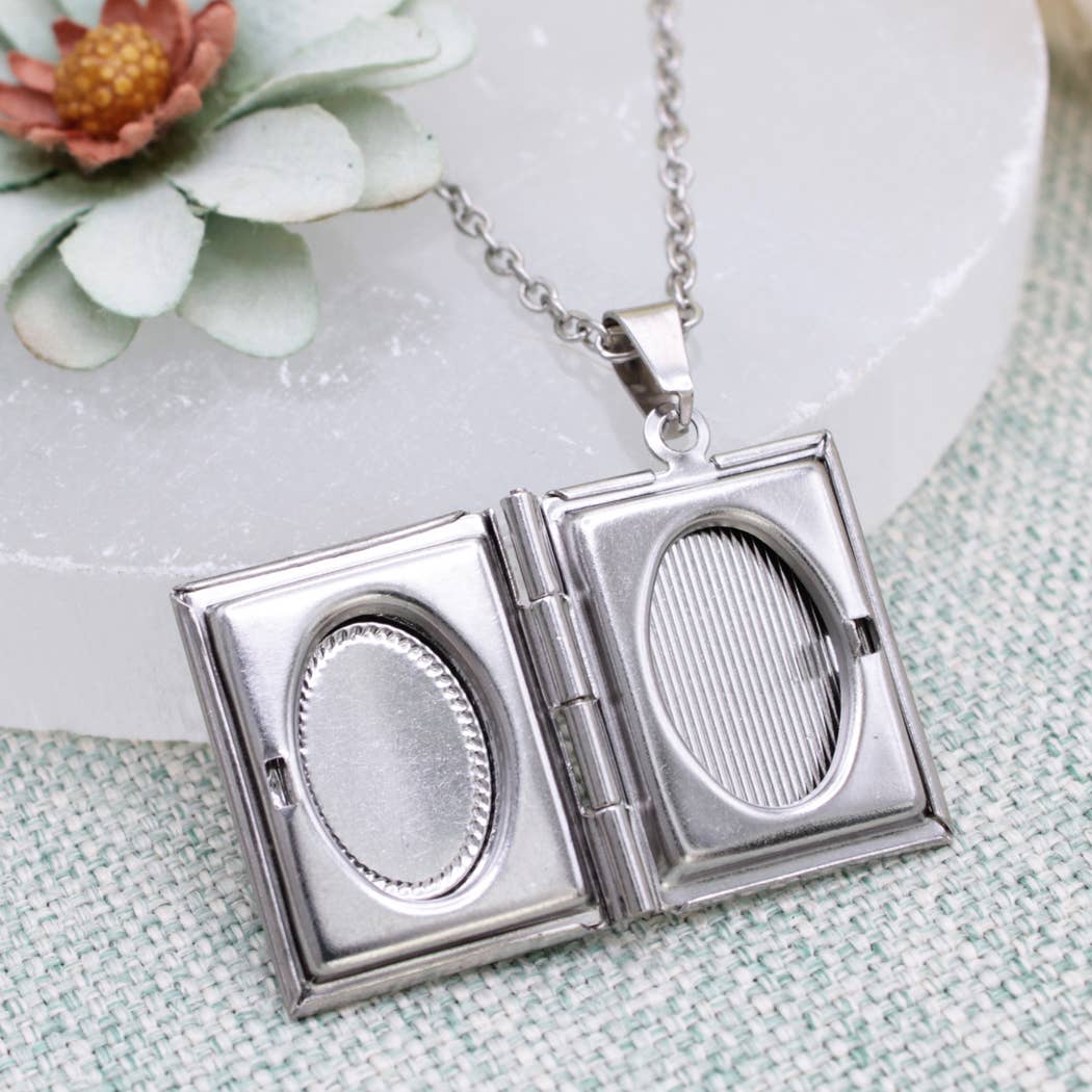 Quoth The Raven Silver Raven Book Locket