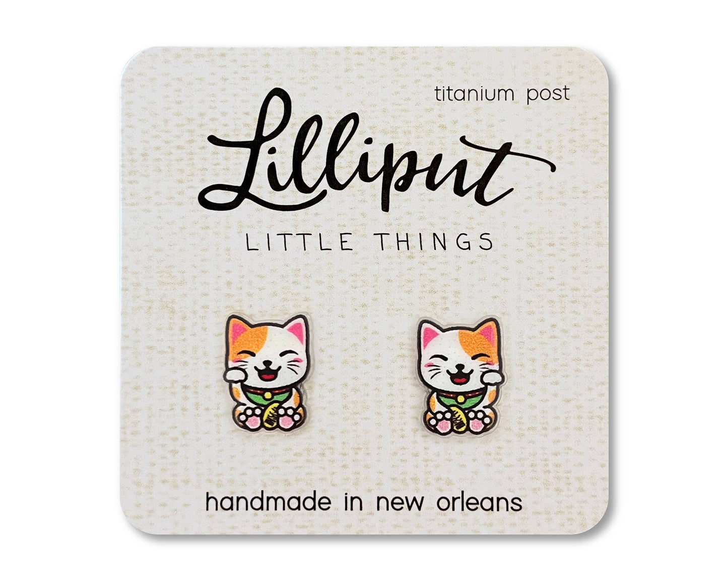 Lilliput Earrings - Lucky Cat / Maneki-Neko