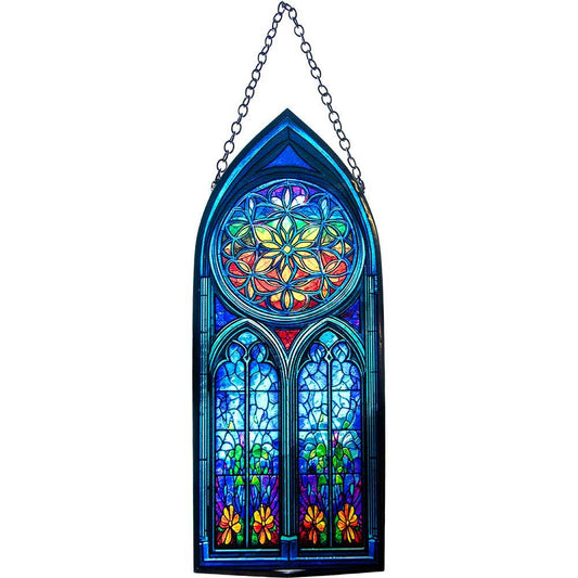 Glass Suncatcher 8in Cathedral  - Flower of Life