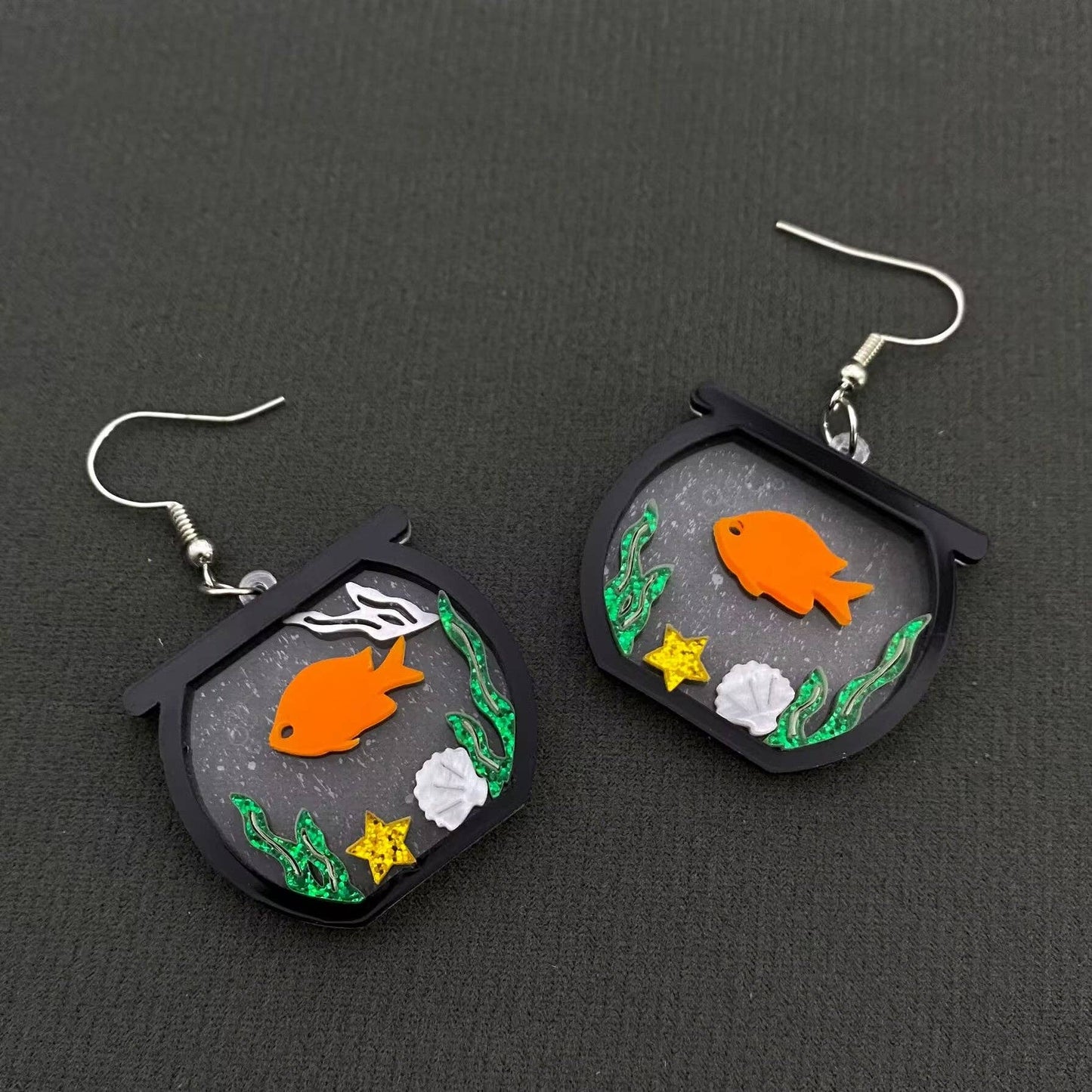 Transparent Fish Tank Acrylic Dangle Earrings