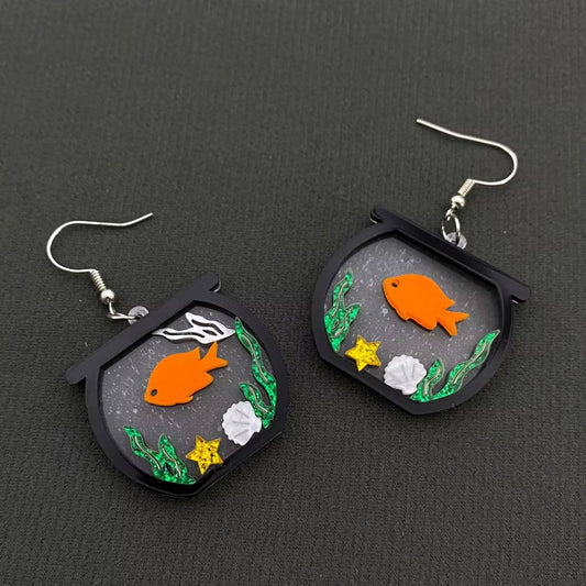 Fish Tank Acrylic Dangle Earrings