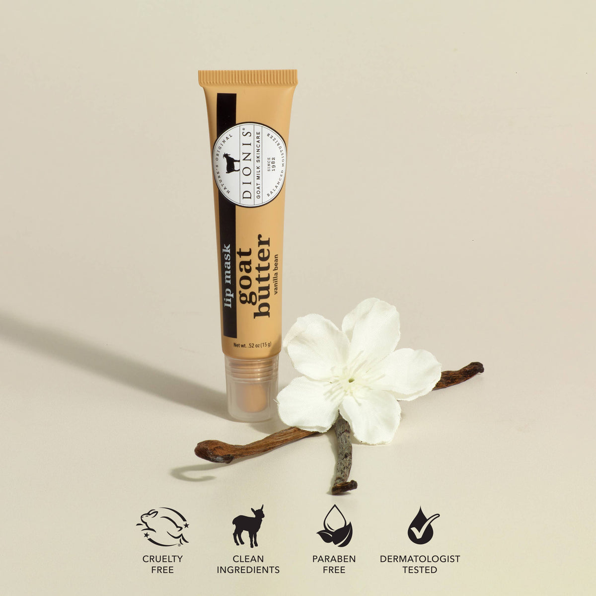 Dionis Vanilla Bean Goat Butter Lip Mask, .52 oz.
