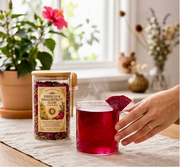 Hibiscus & Dragonfruit Glow | Loose Leaf Herbal Tea | Fruity Botanical Tea: 1 oz Sample