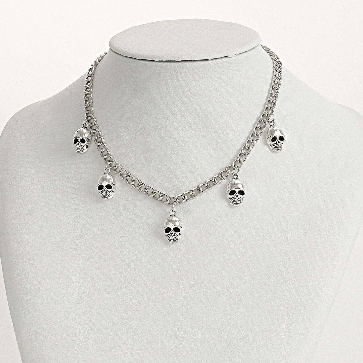 Silver Skulls Pendant Necklace