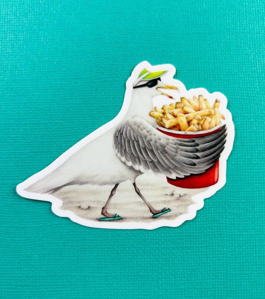 Seagull with fries sticker