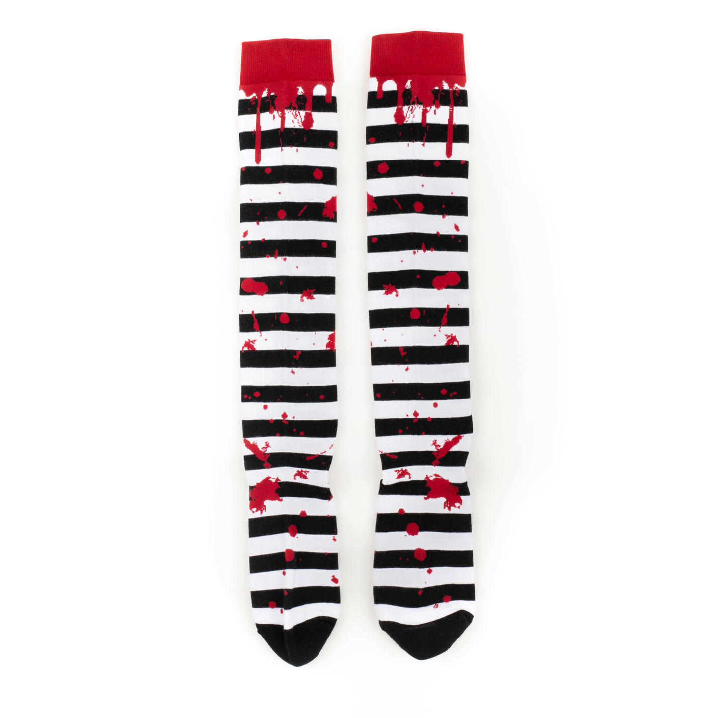 Socks - Foot Clothes - Sanguine Stripes Blood Spatter Knee High