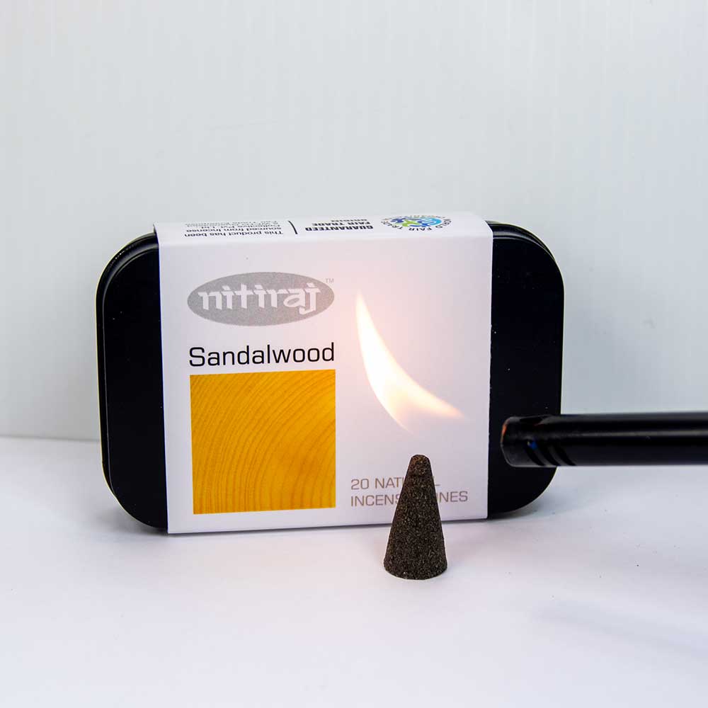 Nitiraj Natural Cones Box of 20 - Sandalwood