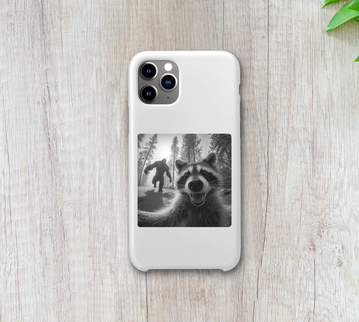 Raccoon Selfie Sasquatch Sticker | Funny Cryptid Vinyl Stick: 3" tall