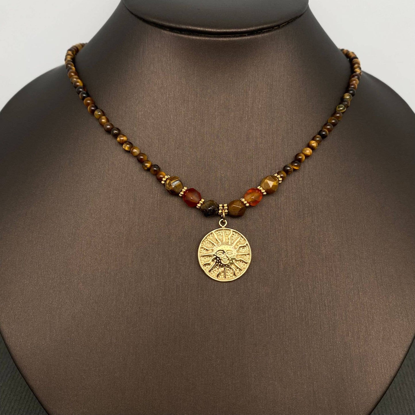 Sun Tiger's Eye Stone Necklace