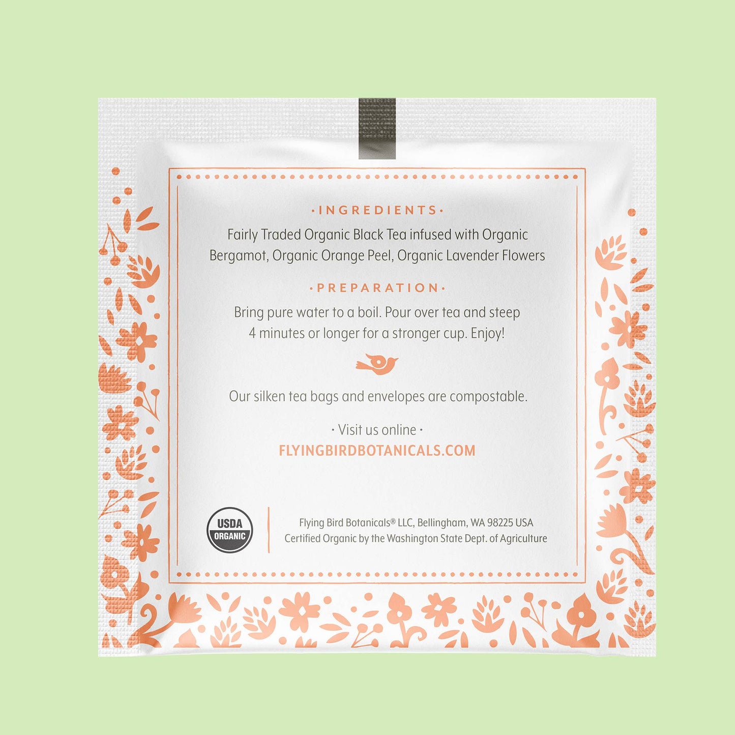 Lavender Orange Grey - Individual Envelope
