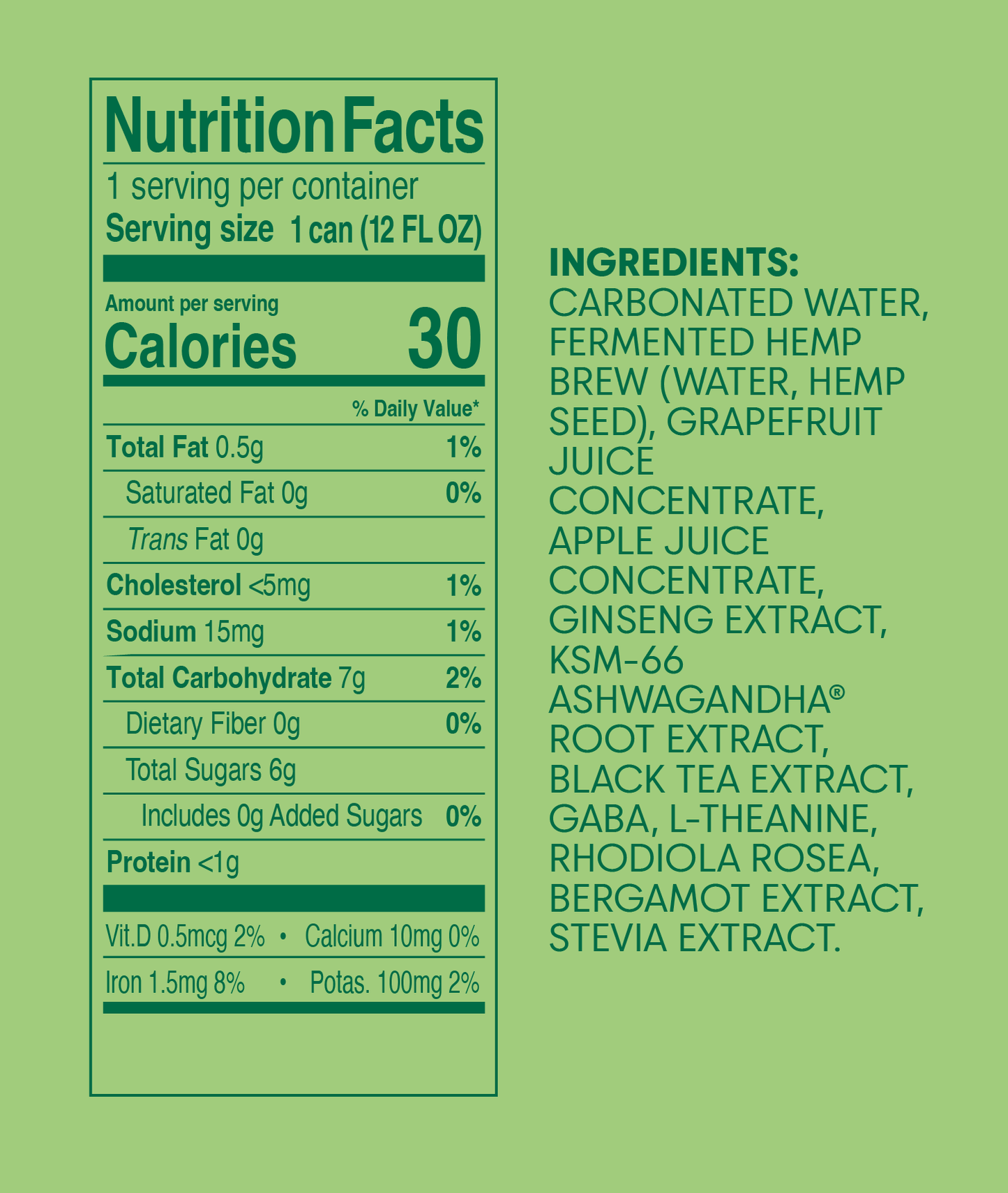 Mind Garden Adaptogen Grapefruit Bergamot Drink