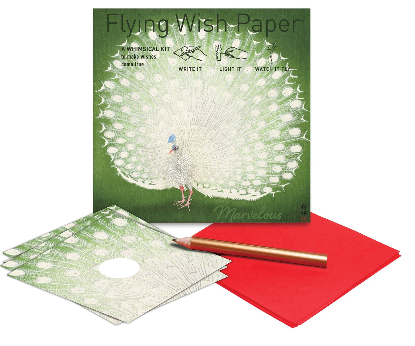 Flying Wish - PEACOCK / Fall / Mini kit w 15 Wishes + access.