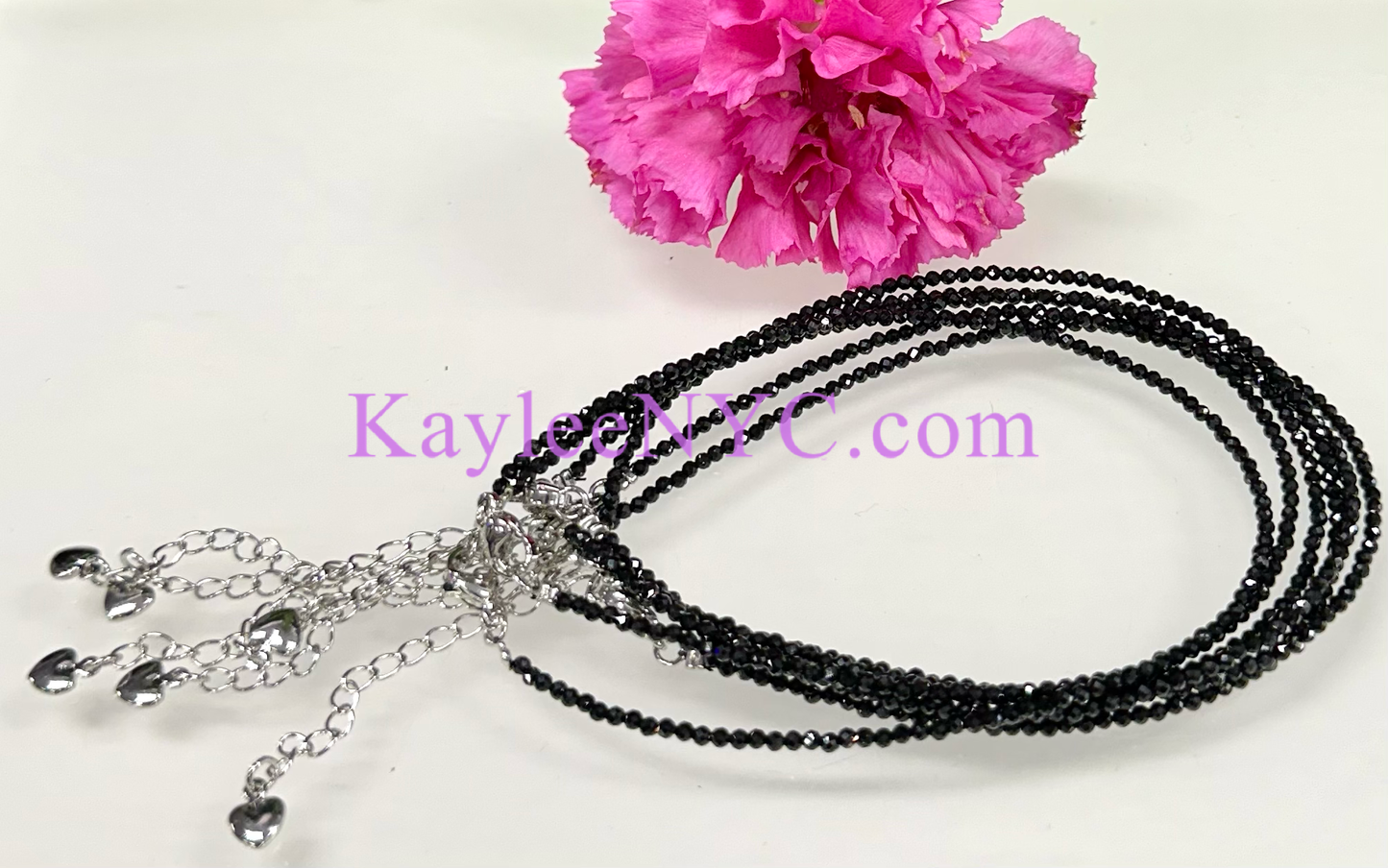 Anklet - 2mm Natural Black Spinel