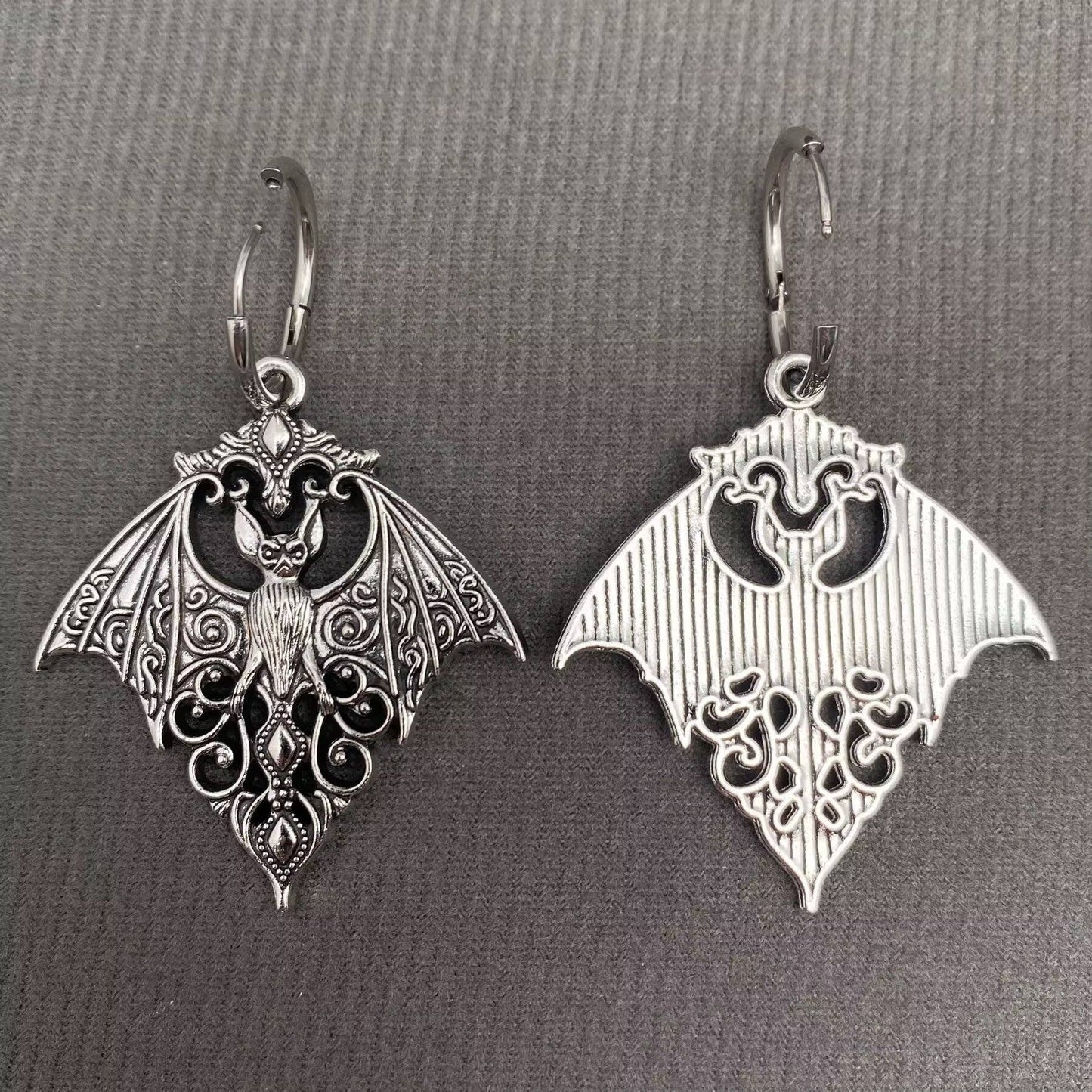 Gothic Bat Huggie Earrings - GT