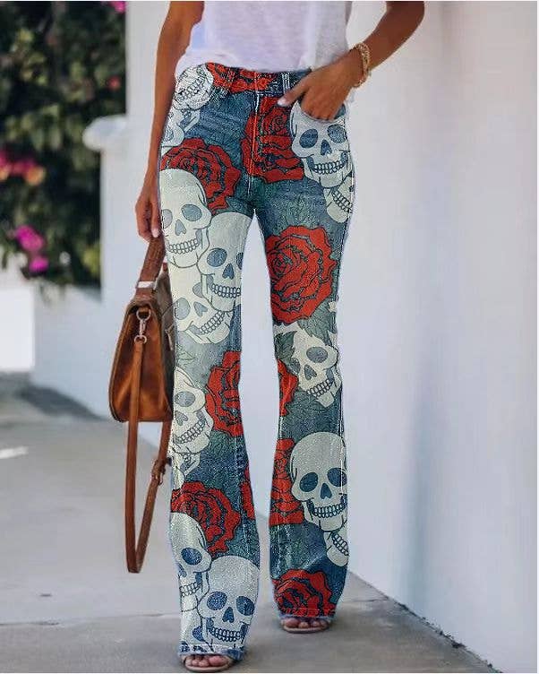 Skulls & Roses - Long Pants: XL