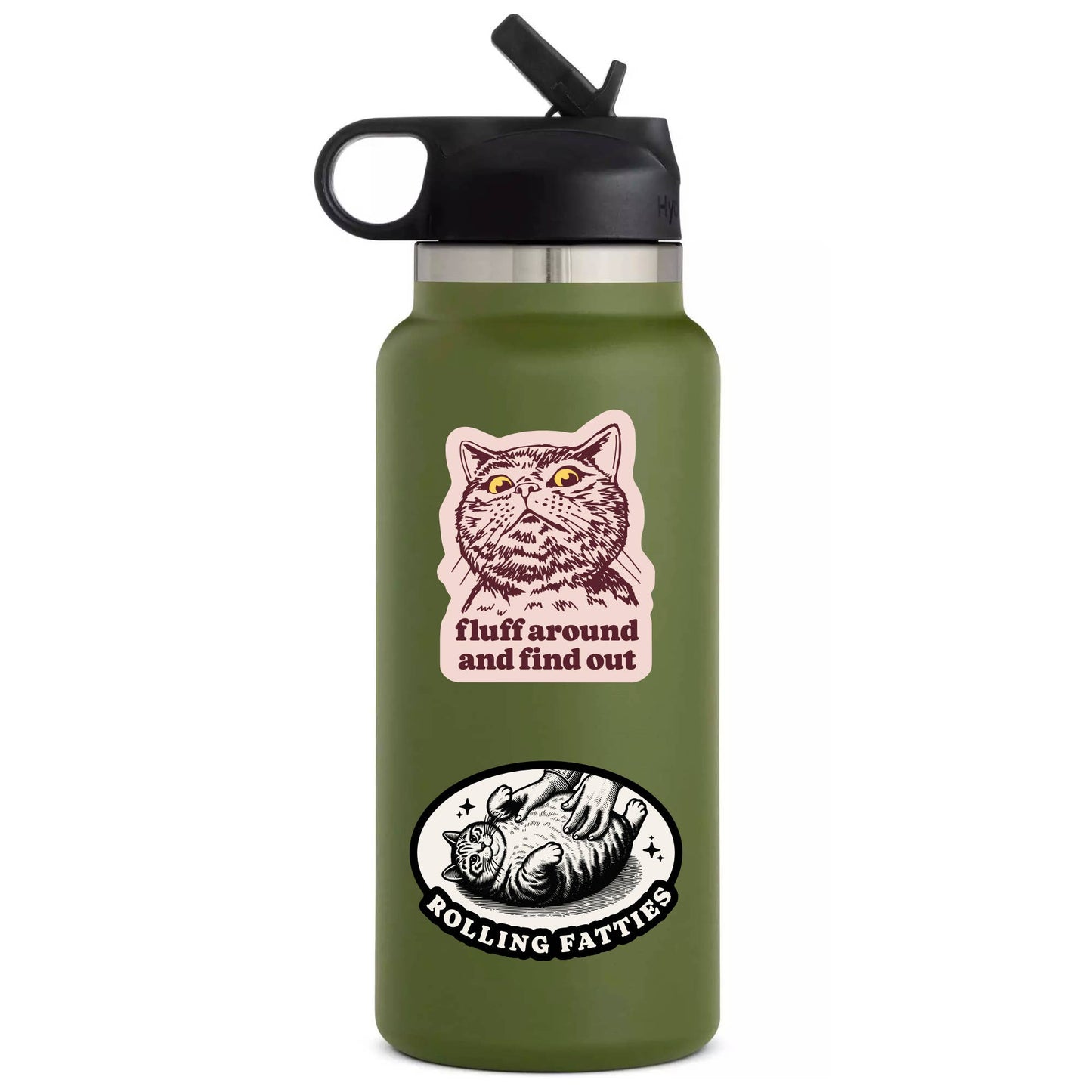 JM Stickers - Fat Cat Feline Kitty Funny Humor High Quality Vinyl Sticker