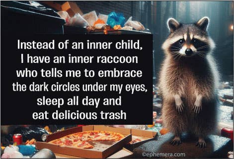 Magnet - Ephemera - Instead of an Inner Child, I have an inner raccoon